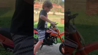 Mini moto 49cc aprendendo pilotar moto Orion motocross kids