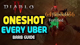 EASY! One Shot Every Uber (Including Duriel) Season 2 Barbarian Build | Diablo 4 Guide