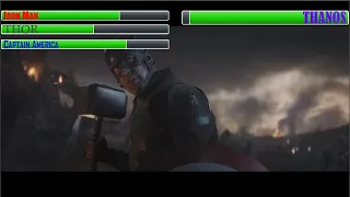 Iron Man, Thor and Captain America vs Thanos With Healthbars