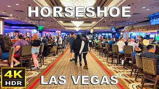 [4K HDR] Horseshoe Las Vegas Walkthrough and Room Tour | August 2023