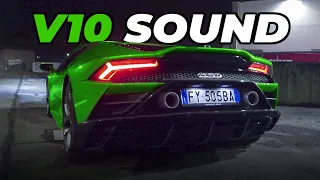 Lamborghini Huracan EVO PURE SOUND - Cold Start, HARD Revs & Fly By