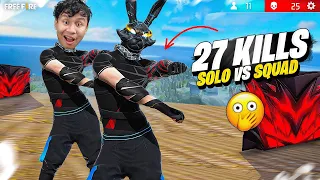 27 Kills Solo Vs Squad Gameplay with Black Bunny 🐰 Tonde Gamer - Free Fire Max