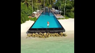 This is the longest pool in the Maldives - Fairmont Resort in Sirru Fen Fushi, Maldives
