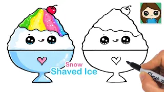 How to Draw Shaved Snow Ice Dessert 🍧 Cute Food Art