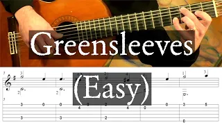 GREENSLEEVES - Easy Arrangement - Full Tutorial with TAB - Fingerstyle Guitar