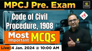 Code of Civil Procedure 1908 (CPC) Imp MCQs | MPCJ Pre Exam | Utkarsh Law Classes | Sanyog Sir