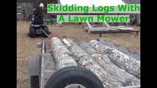 Skidding Logs With A Lawn Mower Yes A Lawn Mower