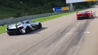 McLaren P1 GTR vs Ferrari FXX-K during Autoropa Racing Days