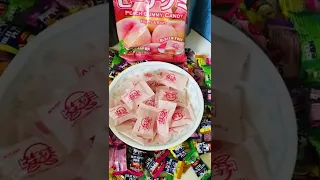 🍬🍬🍬ASMR satisfying sound dropping  peach gummy candy #shorts