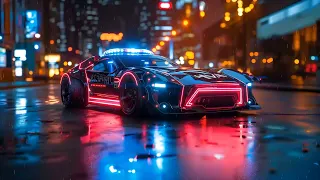 Cyberpunk Police Car - Synthwave Retrowave Mix