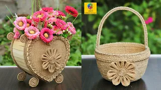 Home decorating idea handmade Flower vase | Jute Craft Decoration Design