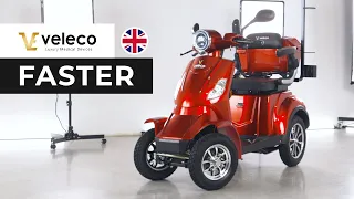 Veleco FASTER – 4-wheeled mobility scooter with roomy luggage compartment. Better, stronger, FASTER.