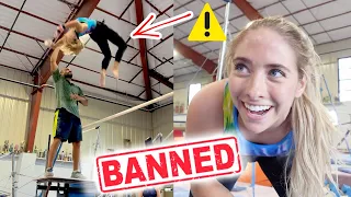 I try the Death Loop. *BANNED GYMNASTICS SKILL