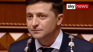 Ukraine's showman president Volodymyr Zelensky takes office