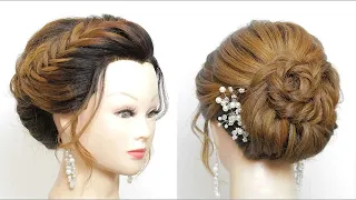 Wedding Prom Updo. Easy Braided Hairstyle For Long Hair