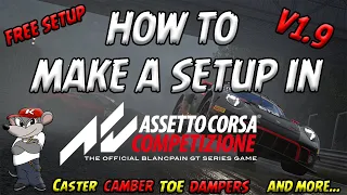 How to make a basic - But fast setup in Assetto Corsa Competizone V1.9