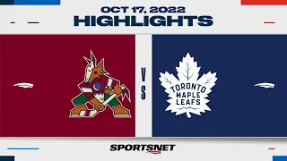 NHL Highlights | Coyotes vs. Maple Leafs - October 17, 2022