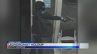Terrifying laundromat robbery caught on camera