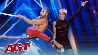 Ukranian 🇺🇦 FREAKY Contortion Couple SHOCK The Judges On Americas Got Talent!