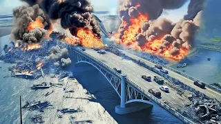 5 MINUTES AGO! Ukrainian TAURUS Missile Blows Up Russian Reinforcements on Crimean Bridge