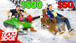 $50 vs $500 Sled Challenge! *DON’T try at home!*