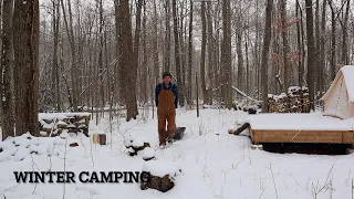 Winter Camping, First Snow of the season
