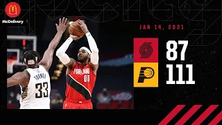 Trail Blazers 87, Pacers 111 | Game Highlights by McDelivery | January 14, 2021