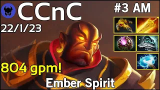 804 gpm! CCnC [Newbee] plays Ember Spirit!!! Dota 2 7.22