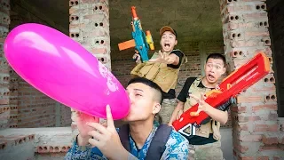 Battle Nerf War: competition Nerf guns WATER BALLOONS BATTLE