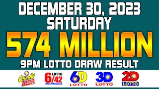 9PM PCSO Draw Lotto Result Today Dec/December 30, 2023 [Complete Result]