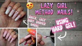 HOW TO DO HARD GEL NAILS "LAZY GIRL" METHOD! | BORN PRETTY EXTENSION GEL