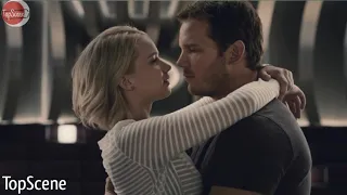 Passengers (2016) | Birthday Kiss Scene | TopScene