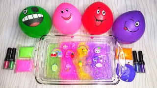 Making Multi Colors Slime With Funny Faces Balloons | Satisfying Slime Video #9