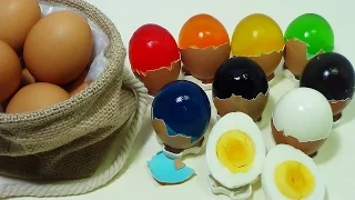 ToyCheff Make Colorful Jelly Eggs & Chocolate Eggs Using Really Eggshell 다양한 칼라 젤리 쵸콜릿 계란 만들기