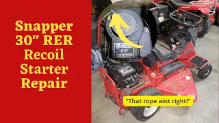 8hp Briggs and Stratton Recoil Start Repair on a Snapper Rear Engine Rider