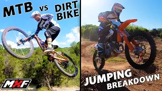 Mountain Bike vs Dirt Bike Jumping • Same Techniques or Different???