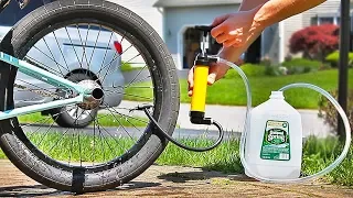 Filling a BMX TIRE with WATER!