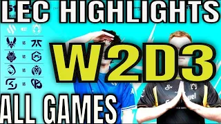 LEC Highlights Week 2 Day 3 ALL GAMES | LEC Spring W2D3