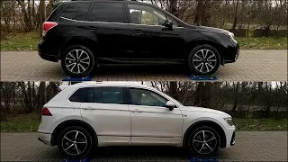 Part 2: Volkswagen Tiguan 4MOTION vs Subaru Forester XT S-AWD - 4x4 test on rollers