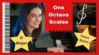 Piano Scales:  D Major, One Octave.  Fingering For Both Hands, and How To Play Hands Together!