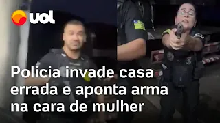 Polícia invade casa errada e aponta arma no rosto de mulher em Goiás; veja vídeo completo