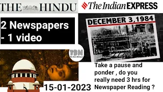 15th January , 2023 - Complete 'THE HINDU' and 'INDIAN EXPRESS' made easy