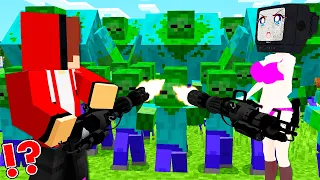 How JJ Defence TV WOMAN vs ZOMBIE MUTANT in Minecraft! CAN IT BE A TRAP?! Minecraft - Maizen