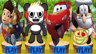 Tag with Ryan vs Pizza Adventure Run - Paw Patrol Ryder vs Lightning Mcqueen All Characters Unlocked