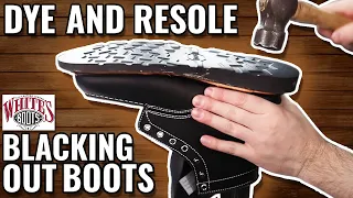 [ASMR] - BLACKING OUT BOOTS - White's Boots Resole