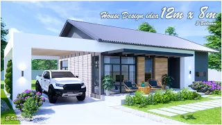Simple House | House design idea |  12m x 8m (96sqm) | 3Bedroom