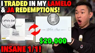 I got a $20,000 WHITE BOX from Panini for my LAMELO & JA REDEMPTIONS! RIDICULOUS 1/1! 😱🔥