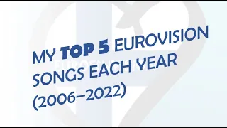 Eurovision 2006–2022: My top 5 of each year