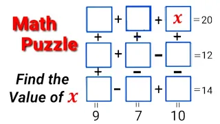 Can You Solve This Math Puzzle? |Find the Value of x in a 3 by 3 table |Maths Sutapa |