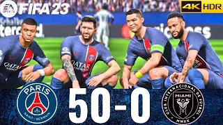 FIFA 23- PSG 50-0 INTER MIAMI - MESSI RONALDO NEYMAR & MBAPPE ! ALL STARS ! !PS5 4K HDR GAMEPLAY !